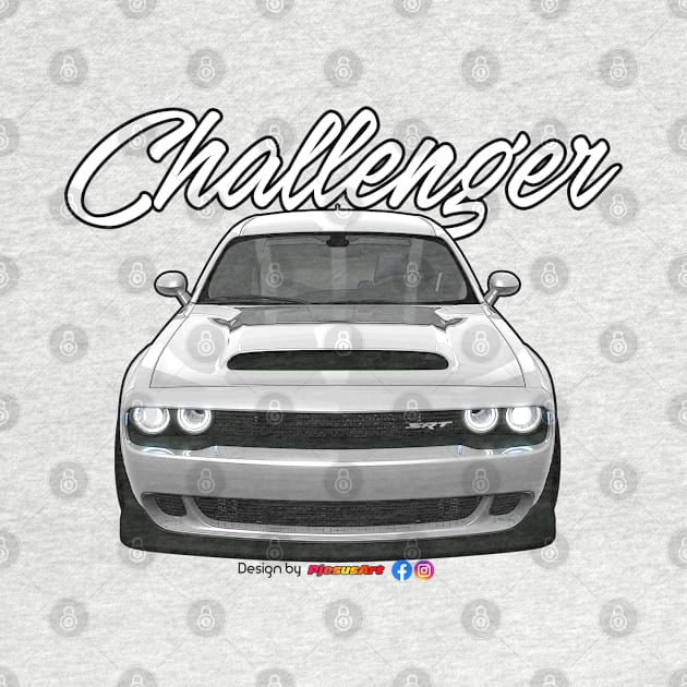 Challenger SRT White by pjesusart by PjesusArt